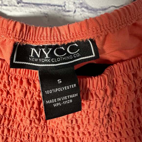 NYCC Pink Peasant Top with Embroidered Neckline, Size Small - Picture 3 of 3